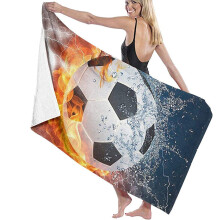 tyui7 Womens Bath Shower Towel Wrap - Flame Football Travel Waffle Spa Quick Dry Beach Towel Wrap for Girls,80x130 cm