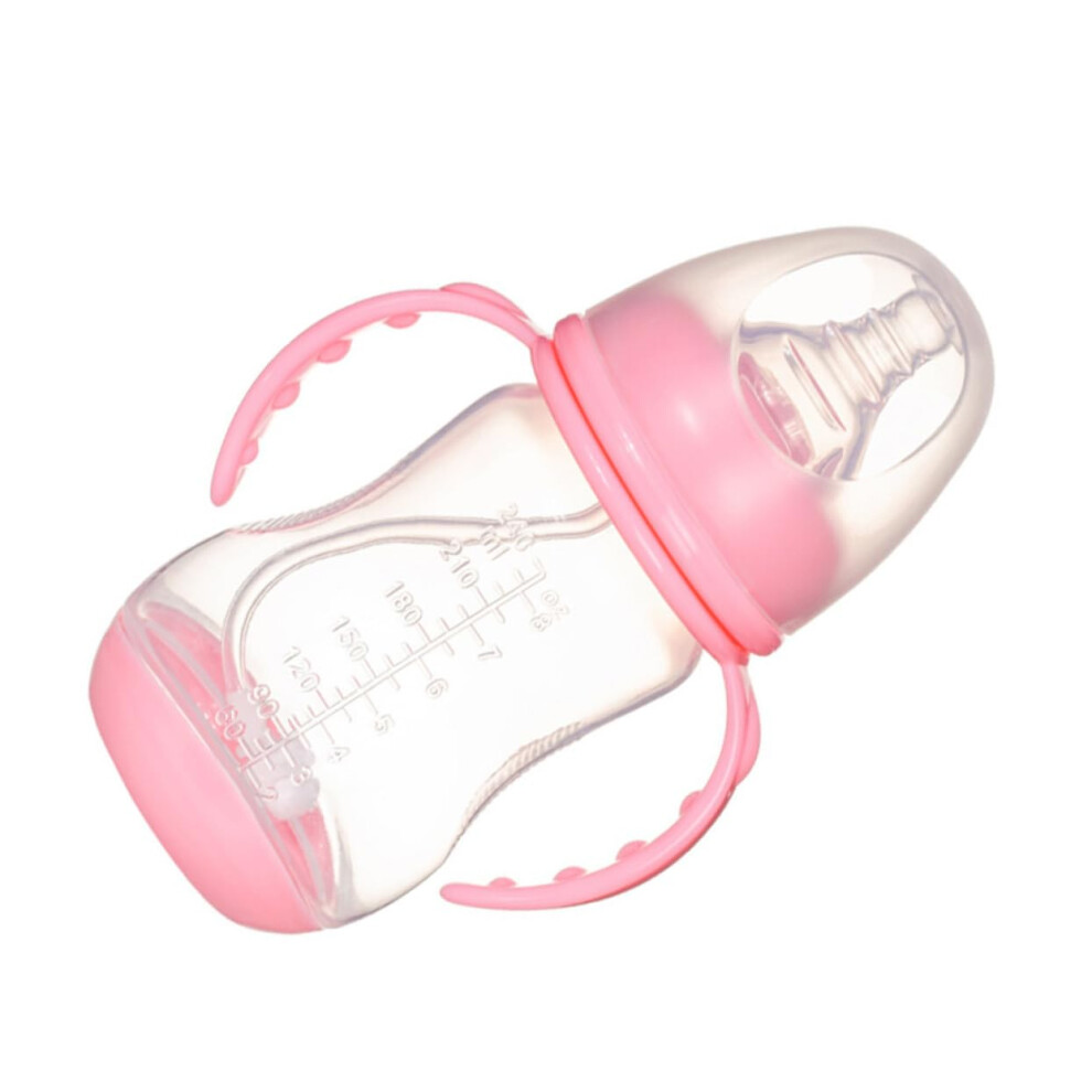 Baby Feeding Bottle 240ml with Straw and Handle, Spill Proof Training Sippy Cup for Toddlers