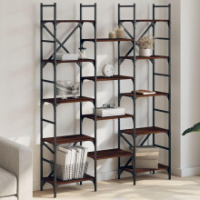 Bulliing Bookshelf Brown Oak 127.5x28.5x172.5 cm Engineered Wood,Bookshelf, Shelving Unit, for Office, Study, Living Room, Bedroom