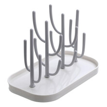 Baby Bottle Drying Rack with Detachable Drip Tray, Compact SpaceSaving Countertop Organizer for Bottles and Accessories