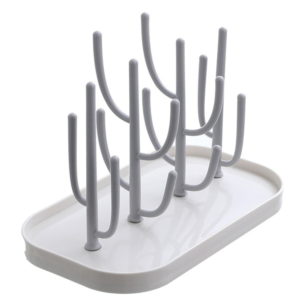 Baby Bottle Drying Rack with Detachable Drip Tray, Compact SpaceSaving Countertop Organizer for Bottles and Accessories