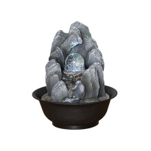 ZTHYSHOZ Tabletop Fountain Waterfall Circulation Water Features Fortune Feng Shui Ball Fountain Small Rockery Office Desktop Running Water Ornaments