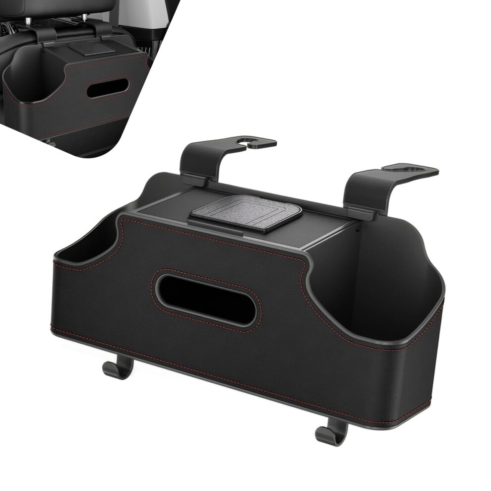 Leather Car Backseat Organizer With Dual Cup Holders, Waterproof Storage For Cars Suvs Trucks 9070919828775