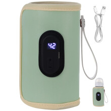 Portable Baby Bottle Warmer 18W Fast Heating USB TypeC Adjustable Temperature for Home and Travel Green