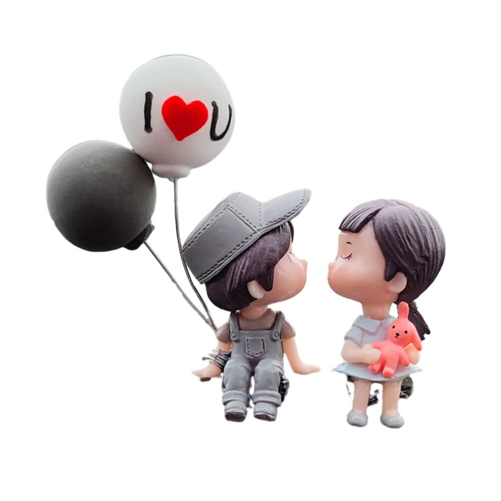 Resin Cartoon Couple Car Dashboard Ornament With Romantic Rocking Design For Cute Interior Decor 9113335622258