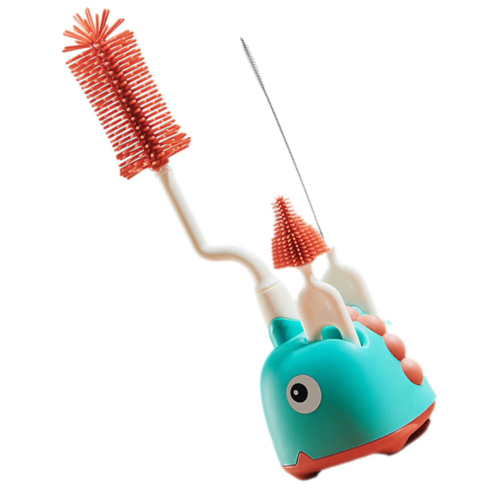 Bottle Cleaning Brush Set with Stand, Long Handle Deep Clean Brushes for Baby Bottles and Straws