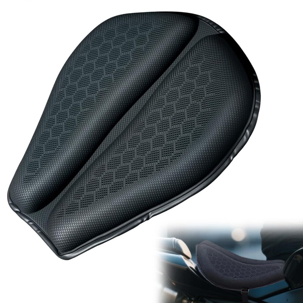 Motorcycle Seat Cushion With Gel Pad, Shock Absorbing Honeycomb Design, Pressure Relief For Long Rides 9113335622418