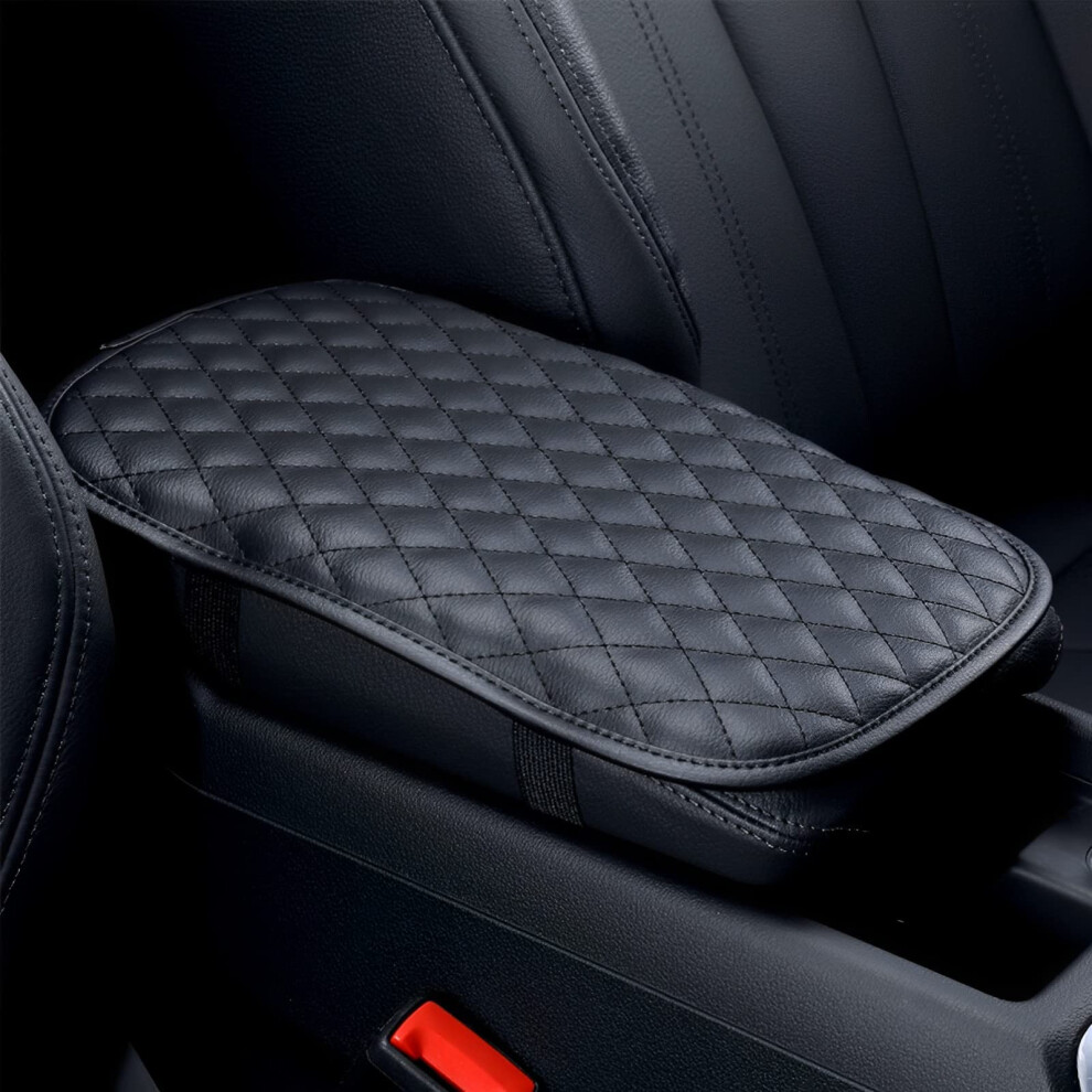 Car Armrest Cover Waterproof Pu Leather Center Console Pad Scratch Resistant Universal Black 9070919829093