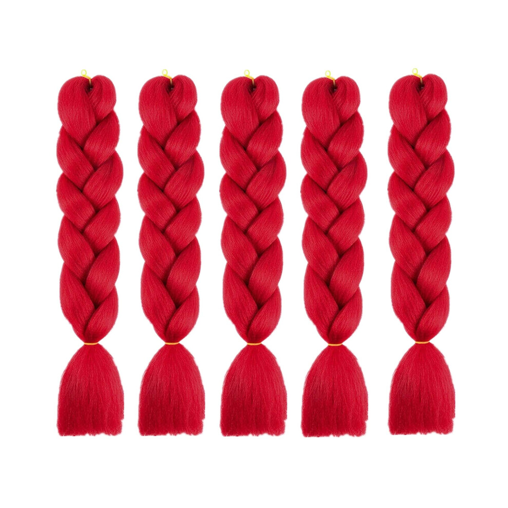Unisex Jumbo Braiding Hair Extensions 24 Inch 5 Packs Ombre Synthetic Fiber With Natural Yaki Texture