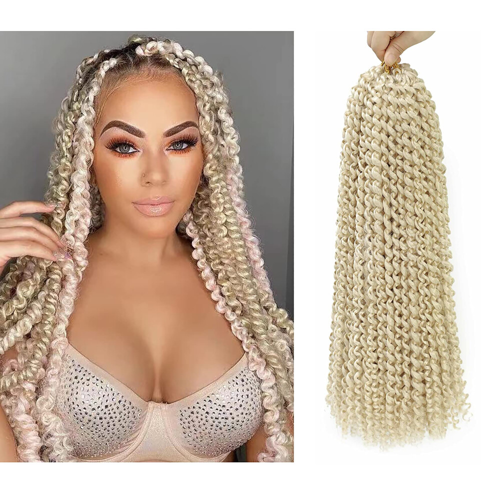 Unisex Black Blonde Passion Twist Hair 18 Inch 613 Color Bohemian Curl Crochet Braids For Women Low Maintenance Style