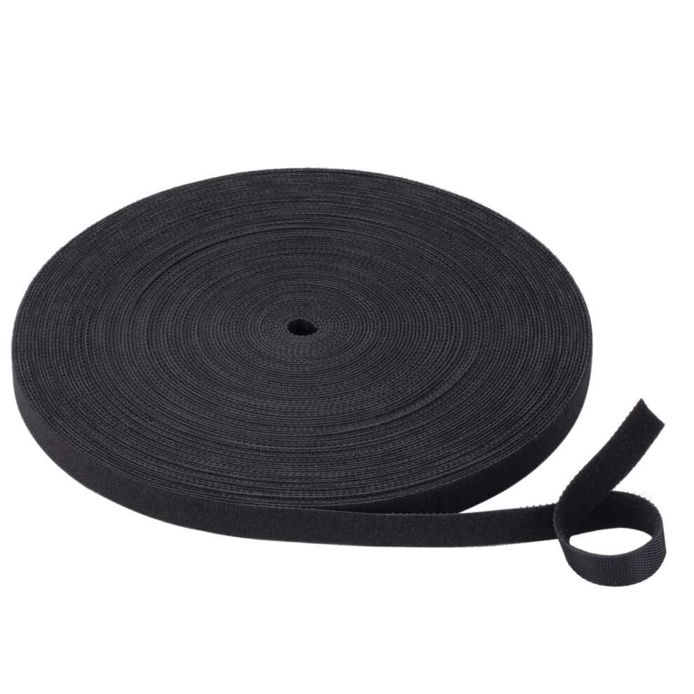 Hook And Loop Cable Ties Roll 25 Yards Black Reusable Straps For Wire Management And Custom Cutting 9070919829284