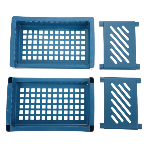4Pcs Navy Plastic Pet Resting Bed Double-Layer Hamster Sleep Bed