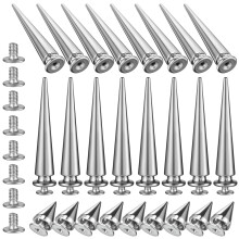 80Pcs Silver Spike Studs for Clothing Alloy DIY Punk Craft