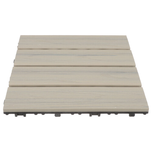 2Pcs Waterproof Grey Wood-Plastic Interlocking Floor for Balcony
