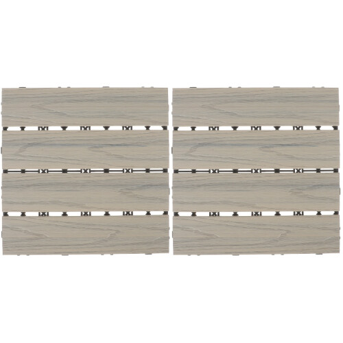 2Pcs Waterproof Grey Wood-Plastic Interlocking Floor for Balcony 1