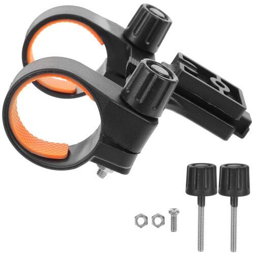 3Pcs Bike Headlight Bracket Plastic Black Lightweight Handlebar Mount