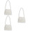 3St Witte Parel Handtas Compact Vrouwen 7