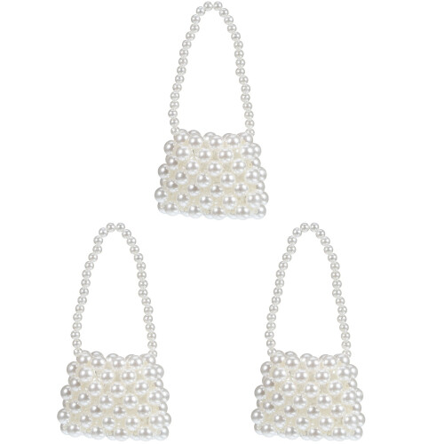 3St Witte Parel Handtas Compact Vrouwen 1