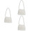 3St Witte Parel Handtas Compact Vrouwen 6