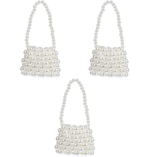 3St Witte Parel Handtas Compact Vrouwen 2
