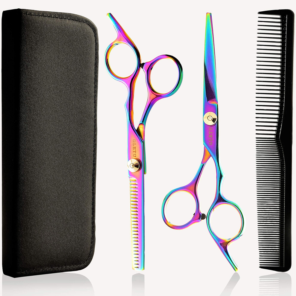 Professional Hair Cutting Scissors Set 6.7in Japanese Stainless Steel Barber Shears with Thinning Scissors