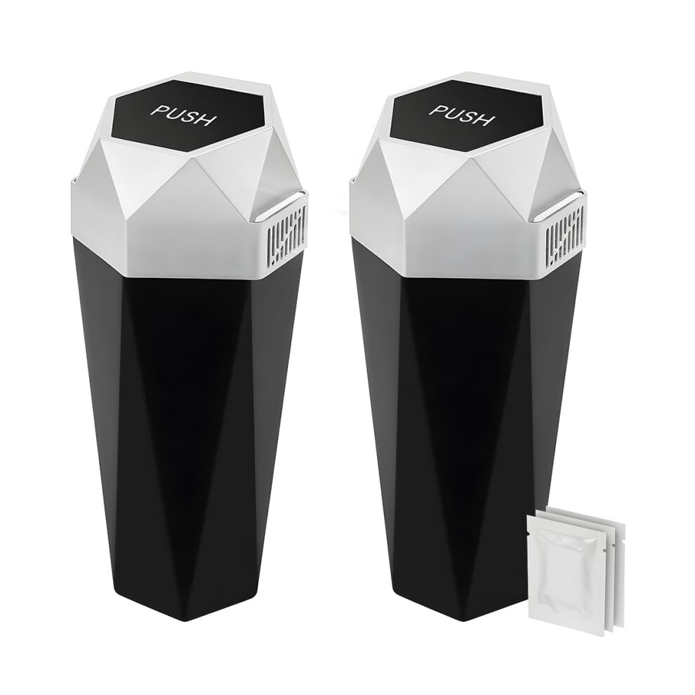 Car Trash Can With Lid, Leakproof Mini Garbage Bin For Cup Holder, Universal Vehicle Organizer Silver 9113335623750