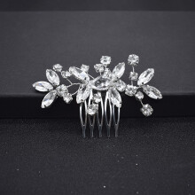 Bridal Hair Accessories Silver Wedding Hair Comb Handmade Crystal Rhinestone Headpiece for Brides and Bridesmaids