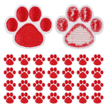150Pcs Red Paw Print Iron on Patches for Hats Backpacks and Jeans