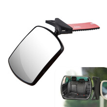 Car Rearview Mirror 360 Rotatable Wide Angle Auxiliary Mirror Universal Sun Visor Mount White