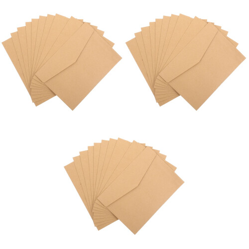 3Sets Stationär Umschläge Hellbraun Kraft Umschläge 2
