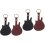4Stk Gitarren Plectrum Organizer Leder Gitarrenform Multi 4