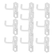 10pcs Heavy Duty White Pegboard Hooks for Wall Display and Garage Storage, Square Hole Mount