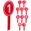 20Pcs Durable Red Scoreboards Handheld Number Paddles for Scoring Use 3