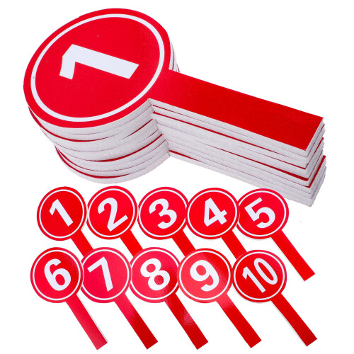 20Pcs Durable Red Scoreboards Handheld Number Paddles for Scoring Use 1