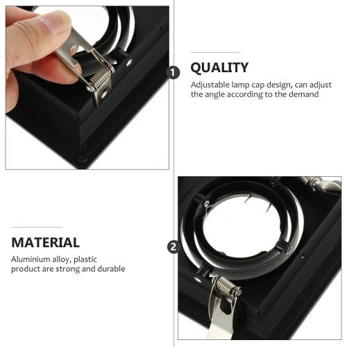 1Stk Schwarz LED Decken Spot Halter Aluminiumlegierung Einstellbar 2