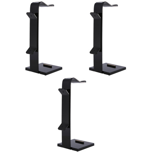 3Pcs Portable Headphone Stand Headset Rack Black Headphone Storage 2