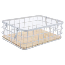 2Pcs White Wire Mesh Basket Small Metal Organizer for Kitchen