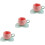 3Sets Decorative Pink Coffee Mugs with Saucer Ceramic 5