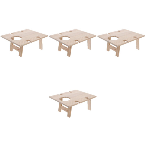 4pcs Folding Wine Table Wooden Mini Wine Rack 2