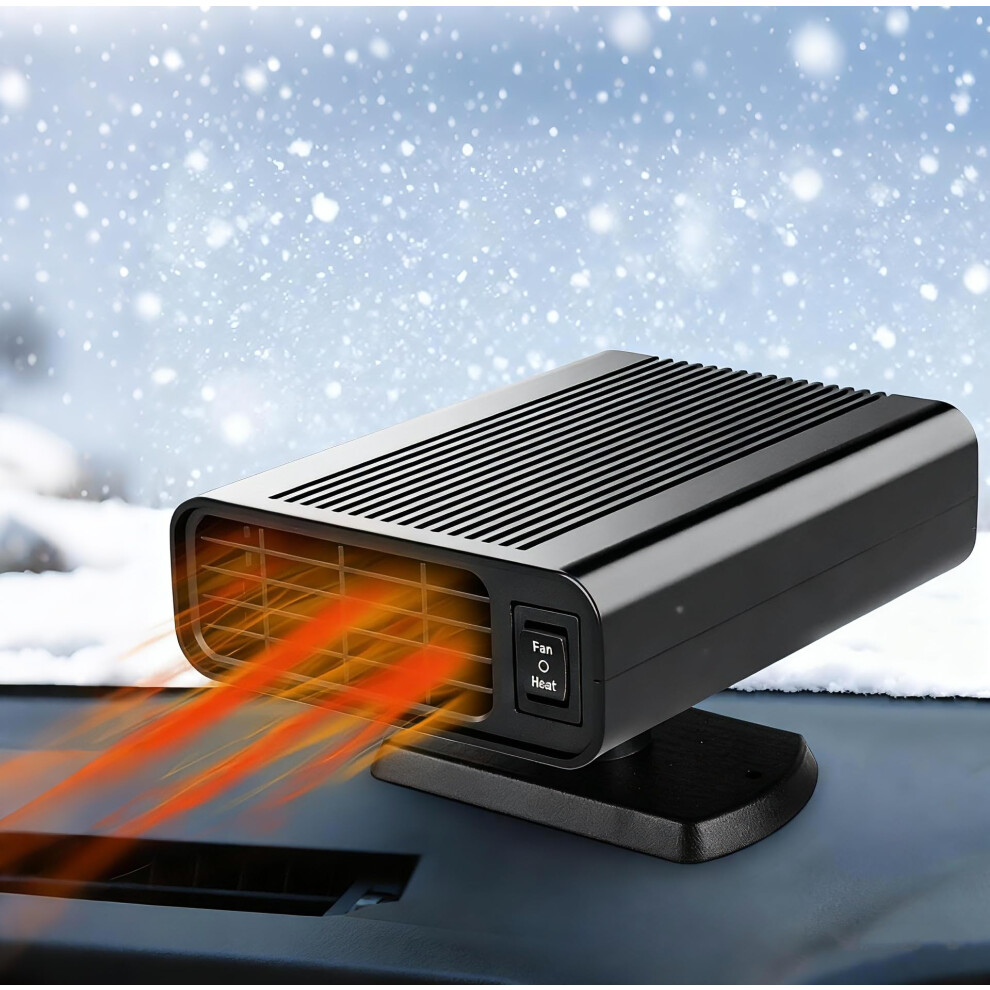 12V Car Heater With Cigarette Lighter Plug, 2 In 1 Fast Heating Defroster And Defogger For Winter 9070919831485