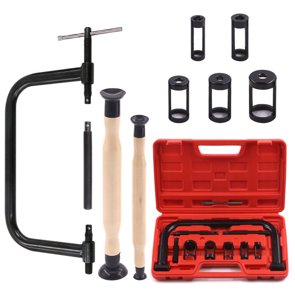 13Pcs Valve Spring Compressor Kit With Valve Lapper Tool, Rust Resistant For Car Motorcycle Engines 9113335624887
