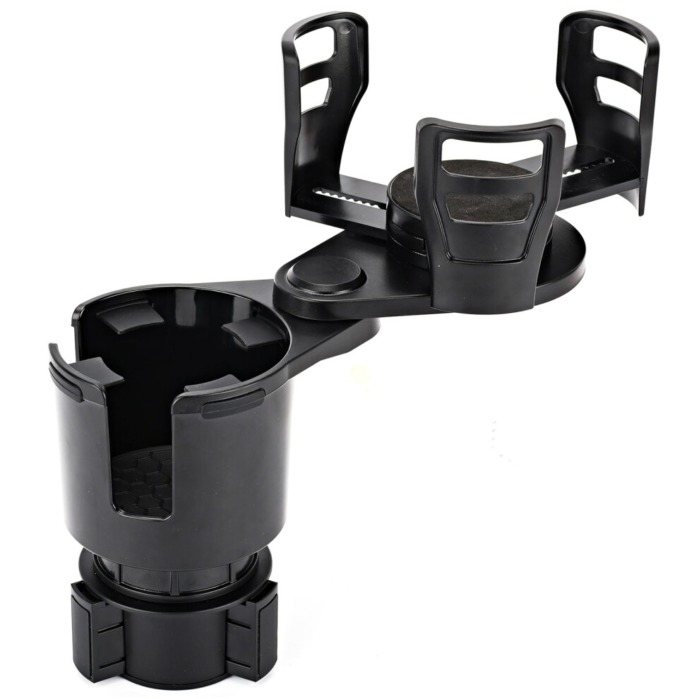 Car Cup Holder Expander With 360 Rotating Dual Holders, Adjustable Base Fits Large Bottles And Cups 9113335624986