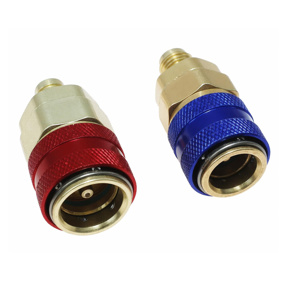 R134a Quick Coupler Set Brass 1/4 Sae And Low Pressure Automotive Ac Connect Fittings 9113335625129
