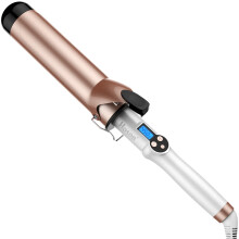 2 Inch Ceramic Tourmaline Curling Iron with LCD Display, Large Barrel for Long Hair, Dual Voltage