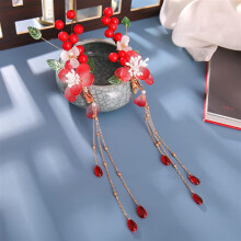 Chinese Hair Stick Tiara for Women, Handmade Oriental Hair Accessories with Pearl and Crystal Flowers GZ1551
