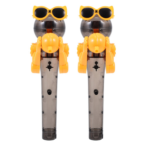4Pcs Black Plastic Lollipop Holder Toy Creative Robot Candy Storage
