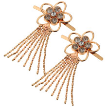 2Pairs Metal Tassel Boot Chains with Sparkling Rhinestones for Shoes