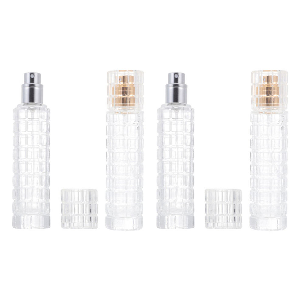 Ohphcall 8Pcs Transparent Glass Perfume Spray Bottles Portable Travel Accessory