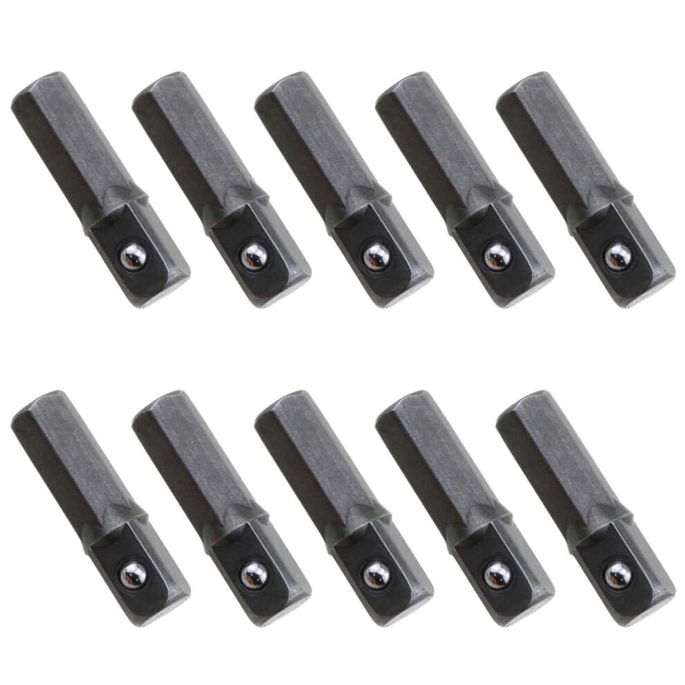 Impact Socket Adapter Set 1/4 Inch Hex Shank To Square For Drill Driver With Quickchange Lock 9113335625600
