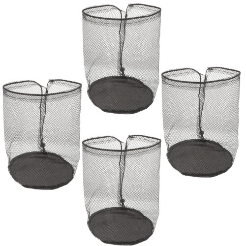 20Pcs Wear-Resistant Black Oxford Mesh Cone Bags with Drawstring